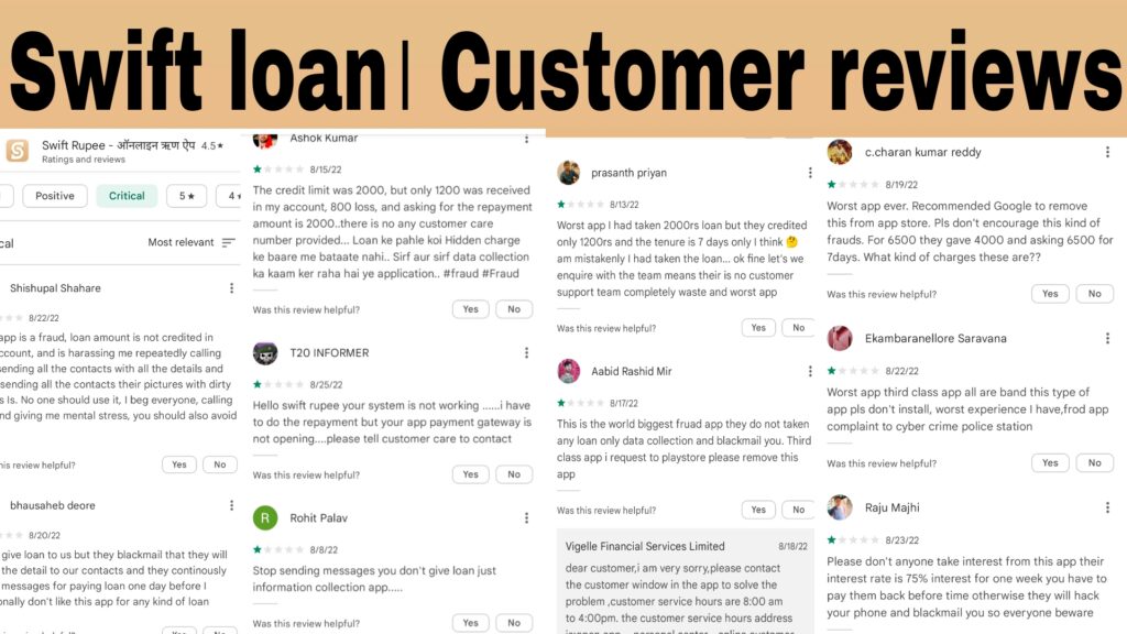 Swift loan customer reviews