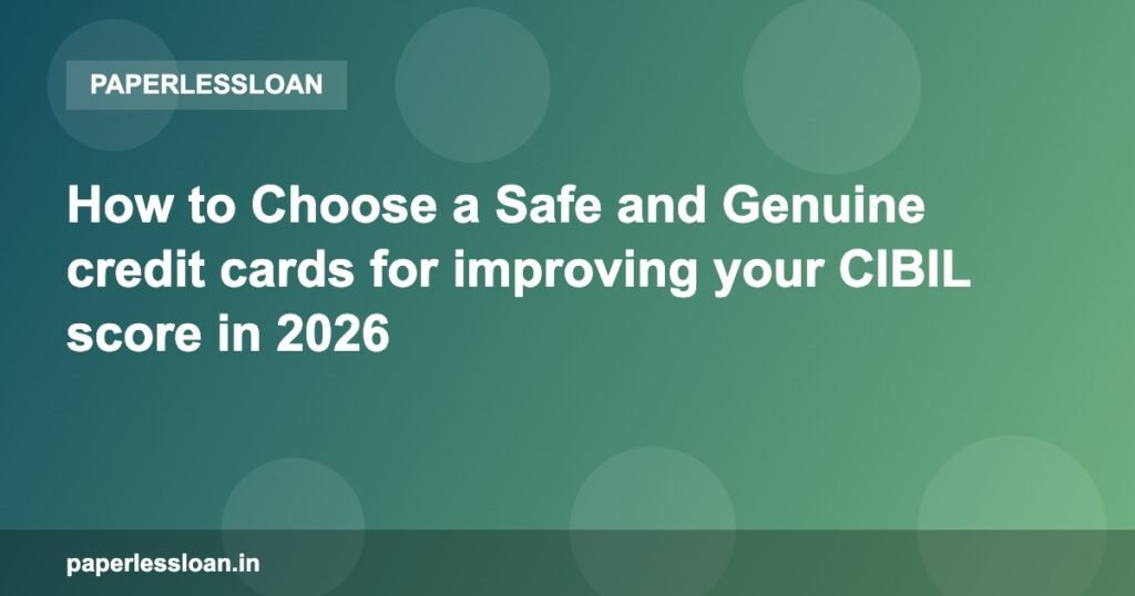 How to Choose a Safe and Genuine credit cards for improving your CIBIL score in 2026 How to Choose a Safe and Genuine credit cards for improving your CIBIL score in 2026