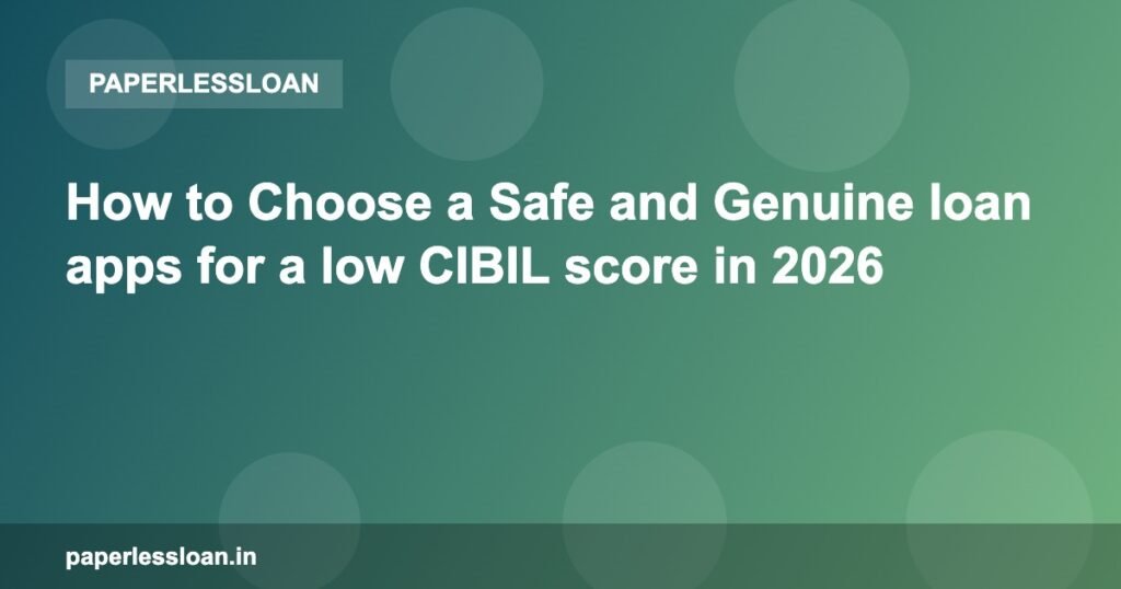 How to Choose a Safe and Genuine loan apps for a low CIBIL score in 2026 How to Choose a Safe and Genuine loan apps for a low CIBIL score in 2026