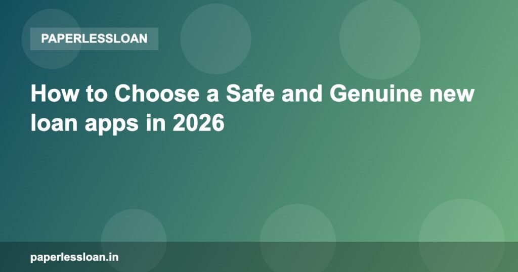 How to Choose a Safe and Genuine new loan apps in 2026 How to Choose a Safe and Genuine new loan apps in 2026