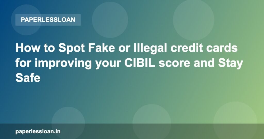 How to Spot Fake or Illegal credit cards for improving your CIBIL score and Stay Safe